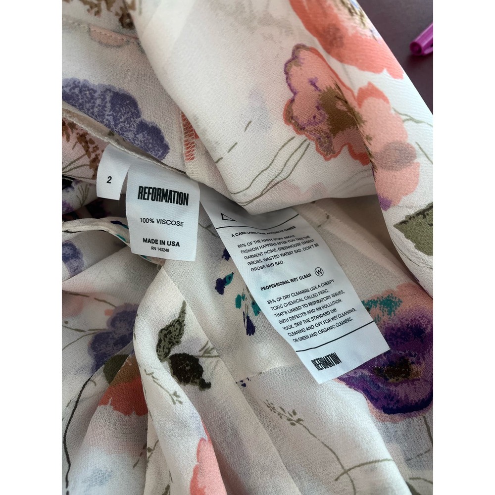 Reformation Open Back Floral Maxi Dress 2 - Picture 9 of 10